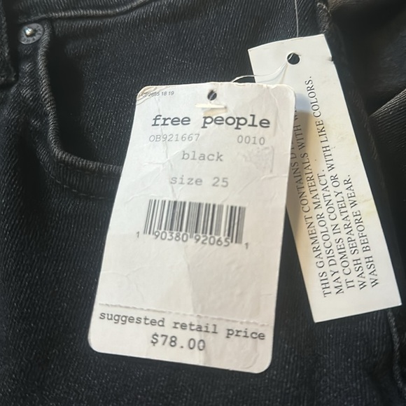 NWT Free People We the Free Raw Hem High-Rise Jegging Washed Black Denim Jeans - Picture 10 of 11